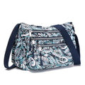 AOCINA Nylon Crossbody Bags for Women Multi Pocket Cross Body Purses - color: Blue Leaf, size: Small