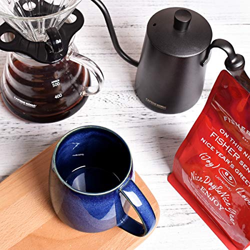 Bosmarlin Ceramic Coffee Mug, Blue Tea Cup for Office and Home, 13 oz, Dishwasher and Microwave Safe, 1 Pack (RoyalBlue(Glossy)) - color: RoyalBlue(Glossy)