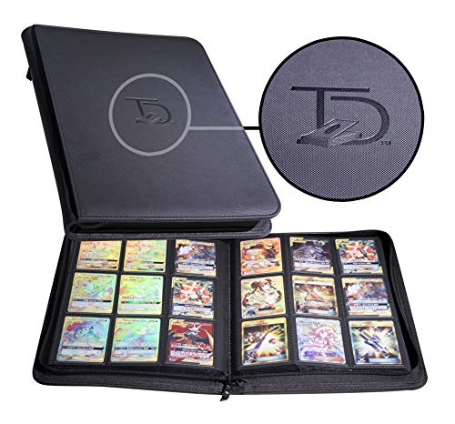 TopDeck 500 Card Ringless Zip Binder Pro - 9-Pocket Pages Side Load Sleeve TCG Storage Portfolio, Compatible with Pokemon, Yu-Gi-Oh, One Piece, MTG, Comic Trading Collectible Cards - Black - color: Black