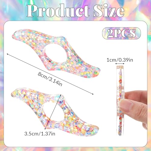 Thumb Book Page Holder, 2 PCS Bookmark Holders Transparent Resin Book Opener Holder Thumb Page Holders Books Reading Accessories for Women Girls Reading-Lovers