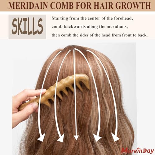 Massage Comb - Wooden Scalp Massager and Gua Sha for Hair Growth, Green Sandalwood Loc Comb for Women and Men - style: 01 Classic