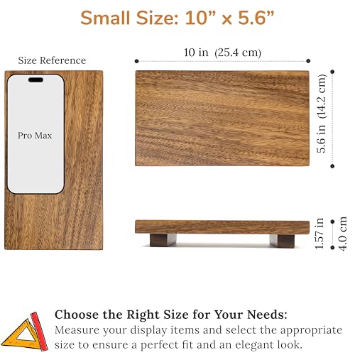 Small 10" Acacia Wood Riser Pedestal Stand for Kitchen Counter - size: Small:10“x 5.6"