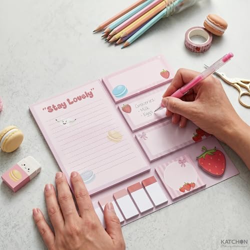 KatchOn Life is Berry Sweet Sticky Notes Set, 550 Sheets - color: Pink