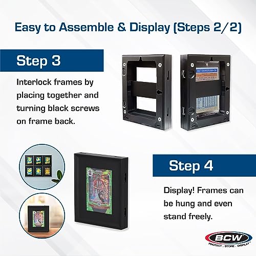 BCW Interlocking Card Frames with Toploaders, Black, Standard Cards, 6 Pack - style: Standard Interlocking Frames