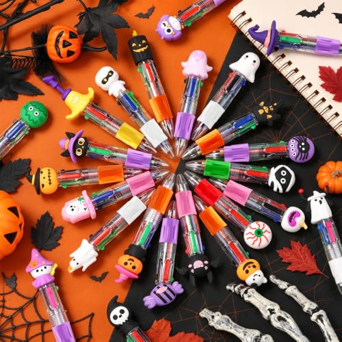 24PCS Halloween Fun Mini Multicolor Pens 4-in-1 for Party Favors Gift - style: Cute Halloween-24pcs