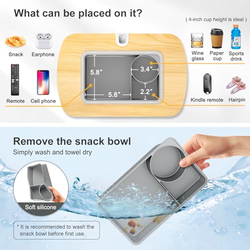ERGONOV Tablet Pillow Stand with Snack Bowl,iPad Holder for Bed -Birch Gray - color: Birch Gray