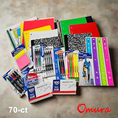 Pallet 112 Units School Supply Boxes Bulk | 70 Piece Kit | Back to School Supplies | Middle & High School Student Supplies Classroom Kits - style: Middle / High School | 112-Boxes/PALLET