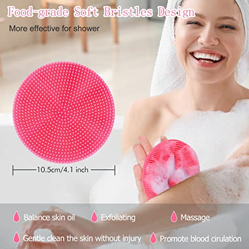 INNERNEED Food-Grade Soft Silicone Body Scrubber Shower Brush, Pink - color: Pink