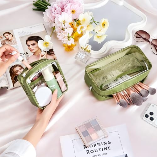 WLLWOO Clear Makeup Bag Mini Cosmetic Pouch Travel Toiletry Organizer - color: 1pcs-Mini-Grass Green