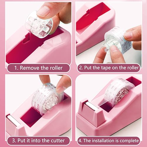 Pink Office Supplies, Pink Desk Accessories, Stapler, Staple Remover, Tape Holder, Pen Holder, Ballpoint Pen, Scissor, Binder Clips, 1000pcs Staples, Phone Holder, Ruler, Transparent Glue and Notes - color: Pink