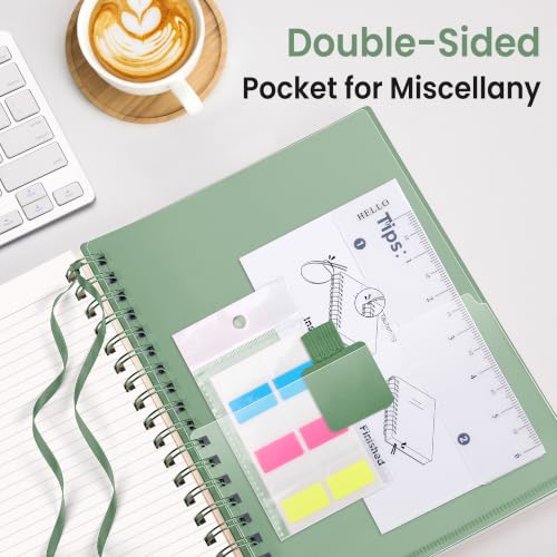 EMSHOI Lined Spiral Journal Notebook, 300 Pages, A4 Size (8.2'' x 11.2'') - color: Dark Green, size: A4