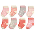 Hudson Baby Baby 8-pack Cotton Rich Newborn and Terry Socks - color: Hearts, size: 2-4T