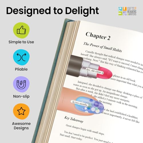 Thinking Gifts Magnetic Linemarker Bookmark for Tracking - Lips & Nails - color: Lips & Nails