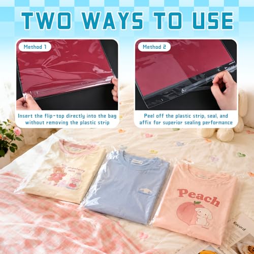 VOKOY 50 Pack 12 x 16 Inch Crystal Clear Sleeves Storage Bags, Self Sealing Cellophane Bag Resealable Page Protectors Artwork Protectors Clear Poly Bags for Clothes Shirts Gift Wrappers Party Favors - size: 12 x16 Inch, style: 50 Pack
