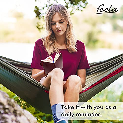 feela 3 Pack Pocket Notebook Journals with 3 Black Pens, A6 Mini Cute Small Journal Notebook Bulk Hardcover College Ruled Notepad with Pen Holder for Office School Supplies, 3.5”x 5.5”, Wine - color: A6 3 Wine