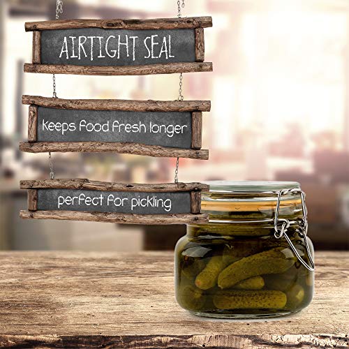 Glass Jar with Airtight Lid 16 oz - size: 16 oz