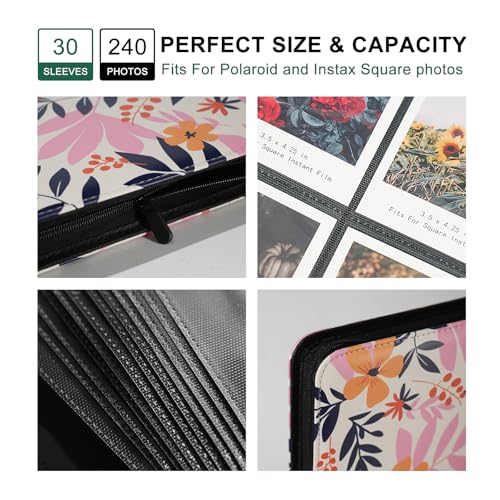 Large Polaroid Photo Album Binder, 240 Pockets. Exotic Floral - color: Exotic Floral