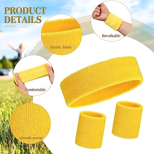 Sweatbands and Wristbands Set, Women, Men - color: Neon Yellow