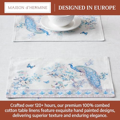 Maison d' Hermine Placemats Set of 4 Reusable 100% Combed Cotton (13"x19") - color: 011 - Peacock Utopia - Orginal, size: 13" X 19" (Pack of 4)
