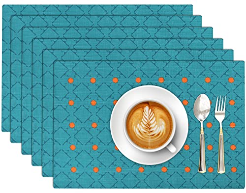 Ruvanti Placemats Set of 6, 100% Cotton Place Mats of 13"x19" – Combo - color: Combo