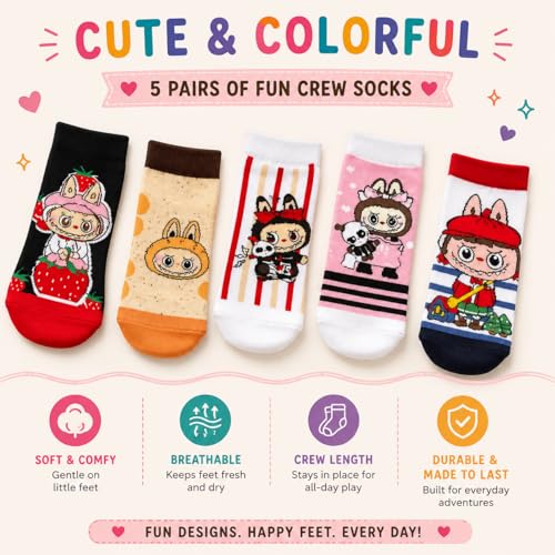 Cute Cartoon Kawaii Socks for Women – Aesthetic Funny Soft Novelty Gift - color: Berry Bliss