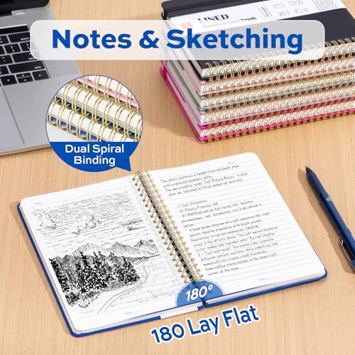 deli Navy Blue Lined Spiral Journal Notebook, 160 Pages, A5 (5.5"x8") Hardcover Writing Notebook, College Ruled Spiral Bound Journal for Women & Men - Perfect for Work, School, Office & Note Taking - color: Navy Blue