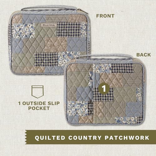 Bella Taylor Bible Cover, Quilted Bible Case, Khaki Patchwork - color: Khaki Patchwork, size: Large