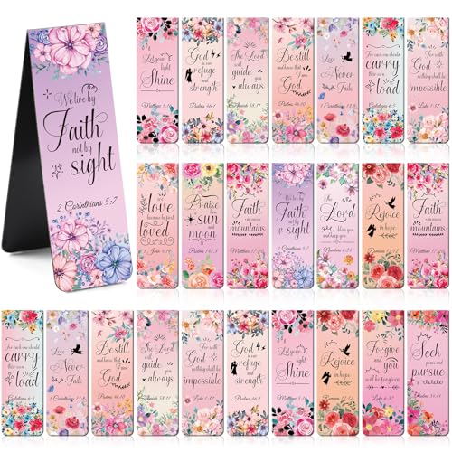 Bible Verse Magnetic Bookmarks - 30 Pcs Christian - style: Christian Floral