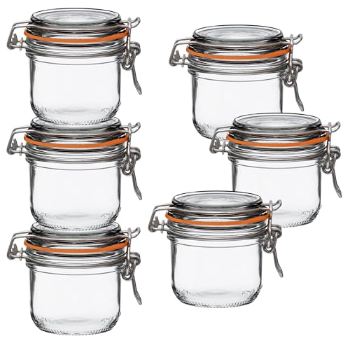 Le Parfait Super Terrine 200ml (7oz) Glass Canning Jar, Wire Bail Lid, 6 Pk - color: 200ml (Set/6)