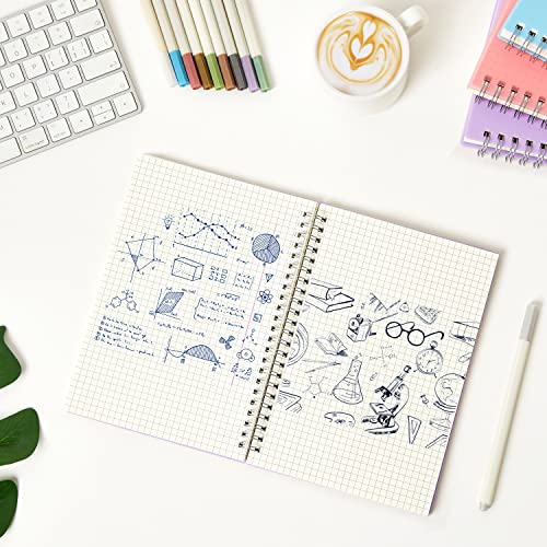 3 Pack Small Spiral Graph Notebook Pocket Size A6 4.3"x5.7" - size: A6 (4.3"x5.8"), style: Graph Grid