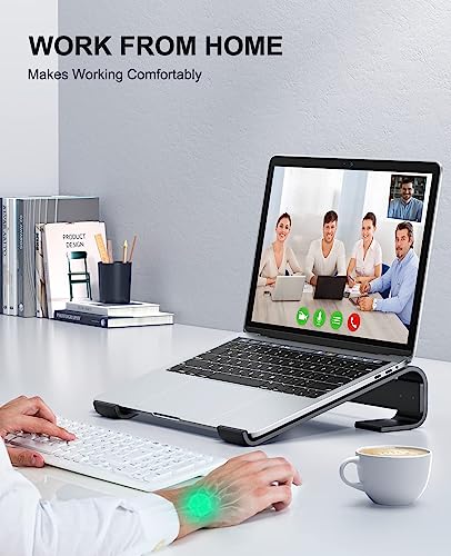 Soqool Laptop Stand for Desk, Ergonomic Detachable Laptop Riser - color: Black