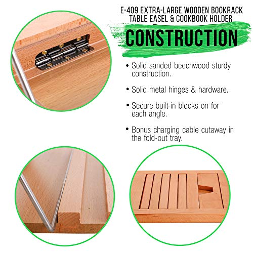 U.S. Art Supply Large Wooden Table Easel - Adjustable Incline