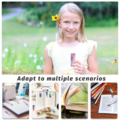 48 Pieces Magnetic Bookmarks Magnet Page Markers - Book Marks for Reading Women & Men with Storage Boxes - Cute Magnet Bookmark Clips for Reading Pleasure（Marble） - size: 48, style: Marble Style