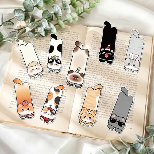 Cute Magnetic Bookmarks Gifts - 9 Pcs Funny Cats Animals Bookmark - style: Cats