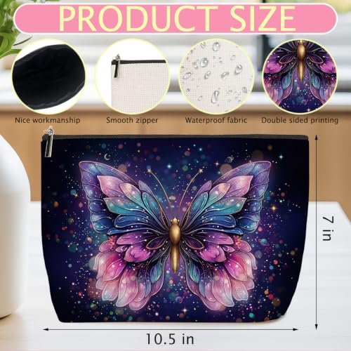 Butterfly Makeup Bag for Women Travel Organizer Pouch Cosmetic Bags 03 - color: Multicolor 1584