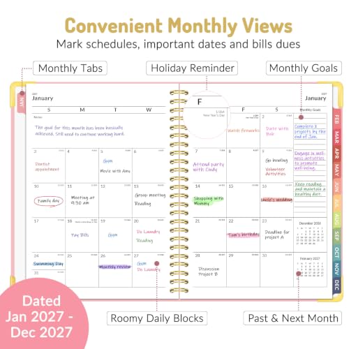 Forvencer 2027 Planner, Hardcover Calendar Planner Jan - Dec 2027, 6"x8" - color: Beige, size: 6.3"x8.4" (Jan 2027 - Dec 2027)