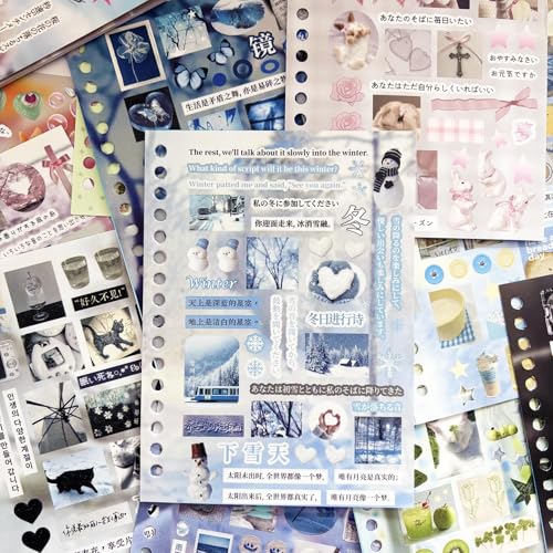 Japanese Stickers for Journaling Supplies,Scenery Japanese Sticker Book - color: Monsoon