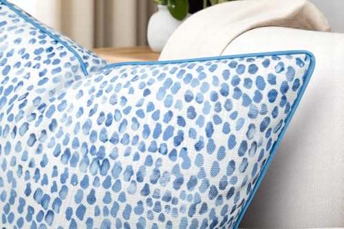 Watercolor Dot Print Throw Pillow Cover 20x20, Blue - color: Rain Drops-blue, size: 20" x 20" (Pack of 1)