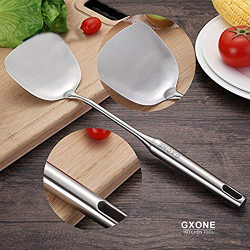 Wok Spatula,Stainless Steel,Long Handle Wok Utensils,Silver/14.7Inch - style: Wok Spatula