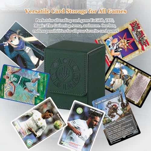 Arkeiliy MTG Deck Box 110+ Storage Sleeved Cards for Magic Commander - color: Green