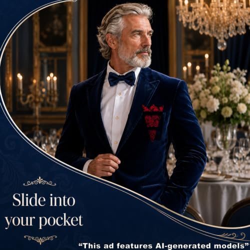 Handkerchiefs for Men with Holder Vantige Pocket Squares for Men - color: Red