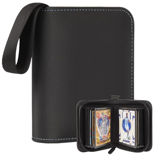 1 Pocket Card Binder – Collectible Trading Card Album, Single Card Holder with 20 Pages, Holds 40 Cards, Side-Loading Mini Binder for TCG, MTG, Sports, Baseball, Football, Small Sports Card Book - color: Black
