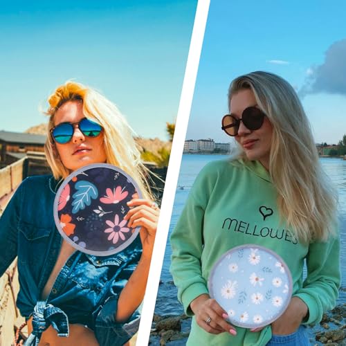 12Pcs Floral Round Foldable Hand Fan Japanese Foldable Fan Style Handheld Compact Cooling Fans,Round Folding Fan for Outdoor Games,Xmas Decoration,Festival,Party Favors,Travel,Events - color: 12Pcs Flower