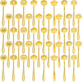 Eboot 40 Pcs Gold Flower Tea Spoons Set Stainless Steel Coffee Sugar Spoons - color: Gold