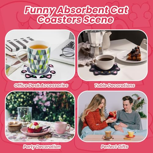 Cat Coasters,4pcs Coasters for Drinks