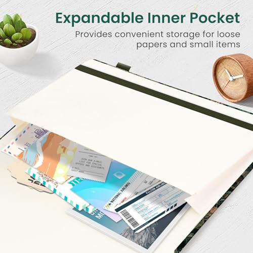 Taja Pretty Lined Journal for Women, Aesthetic Hardcover Leather Journal - color: P-Enchanted Grove, style: A-Lined