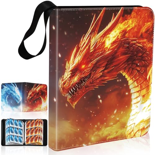 Fire & lce Dragon 9 Pocket Trading Card Binder Album Holds 900 Cards - color: Fire & Ice Dragon