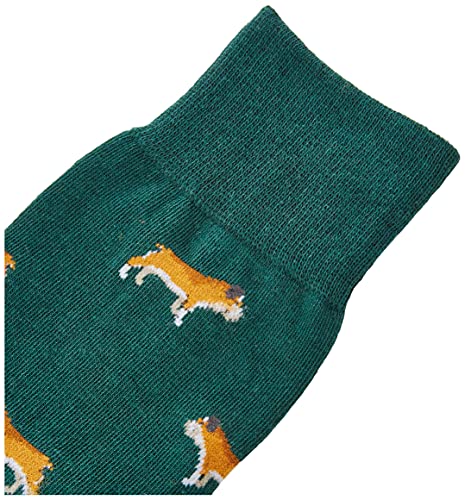 Amazon Essentials Men's Patterned Cotton Dress Crew Socks, 5 Pairs - color: Doggo, size: 8-12