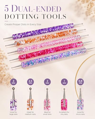 33 Pcs Nail Art Tool Kit & Nail Art Brushes Set with Nail Stands