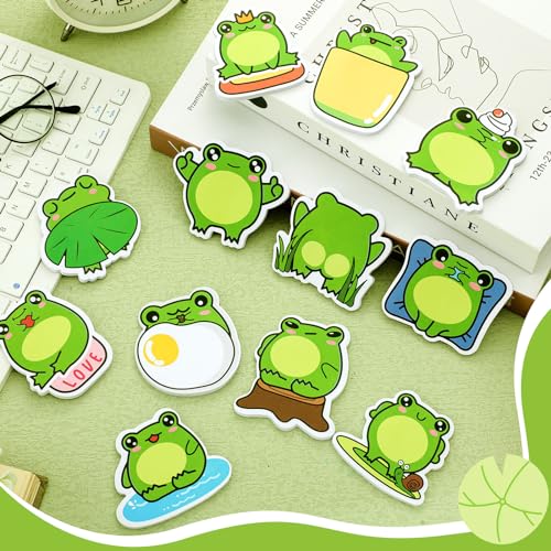 Yinder 24 Pads Frog Sticky Notes Kawaii Cartoon Party Favors School - color: Multicolor, size: Frog